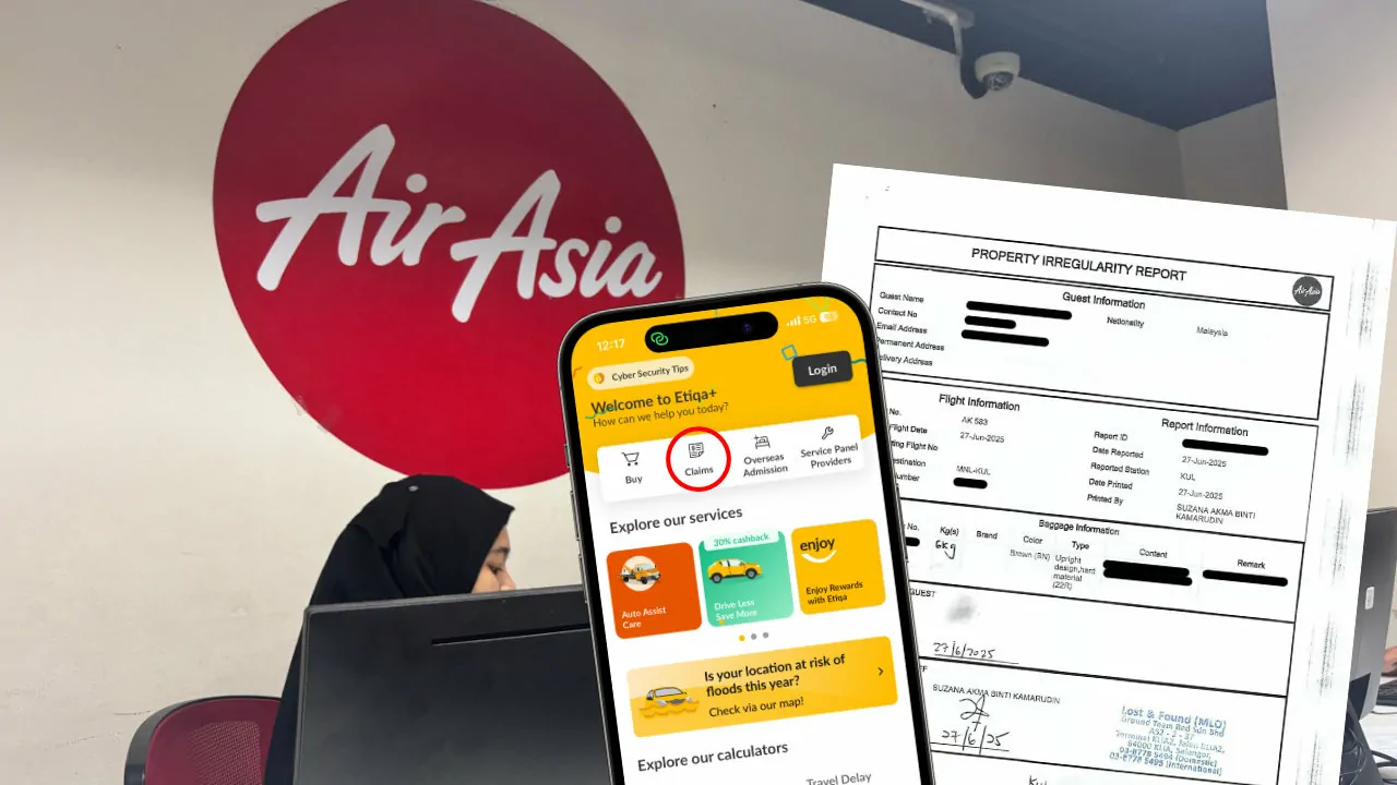 cara claim etiqa baggage delay