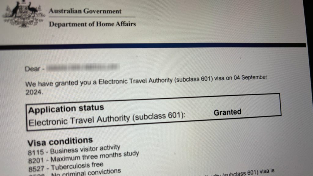 visa eta australia