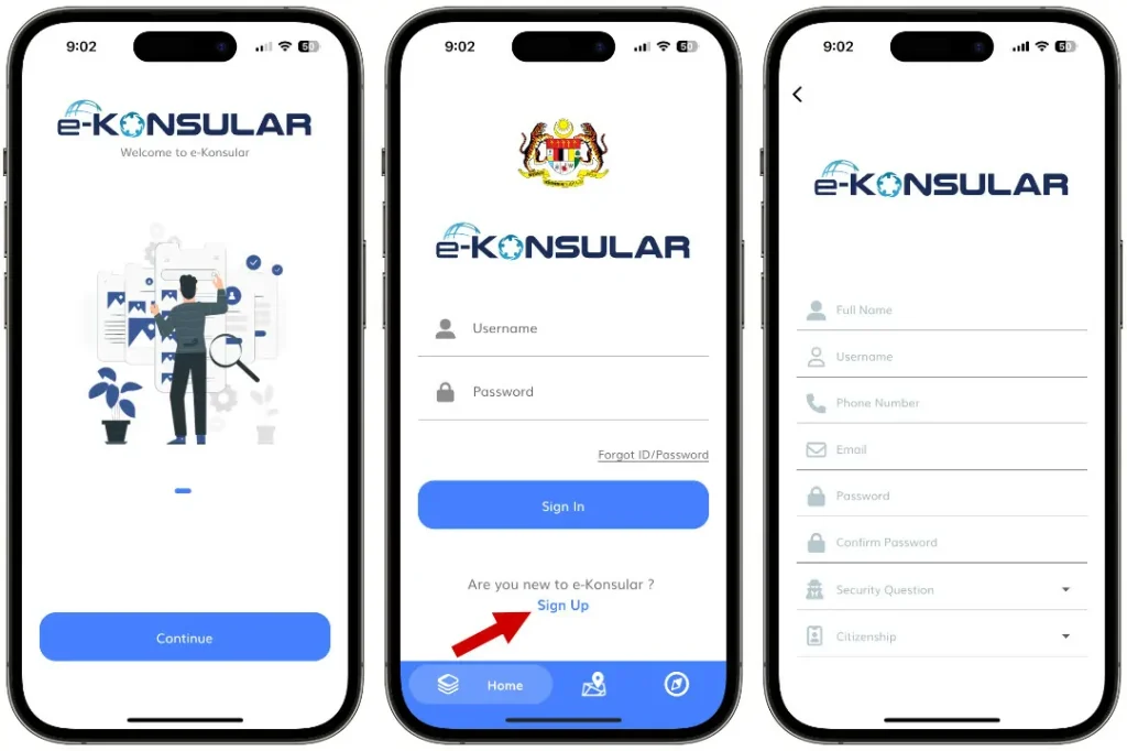 cara daftar ekonsular online