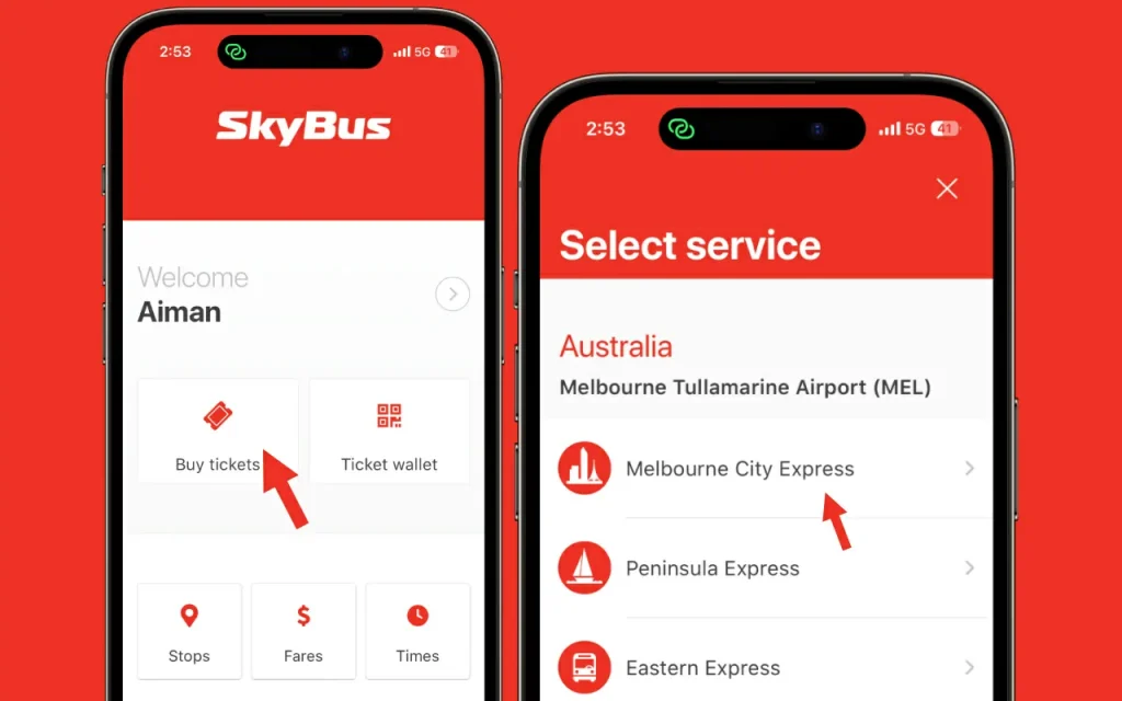 cara beli tiket skybus bas airport melbourne