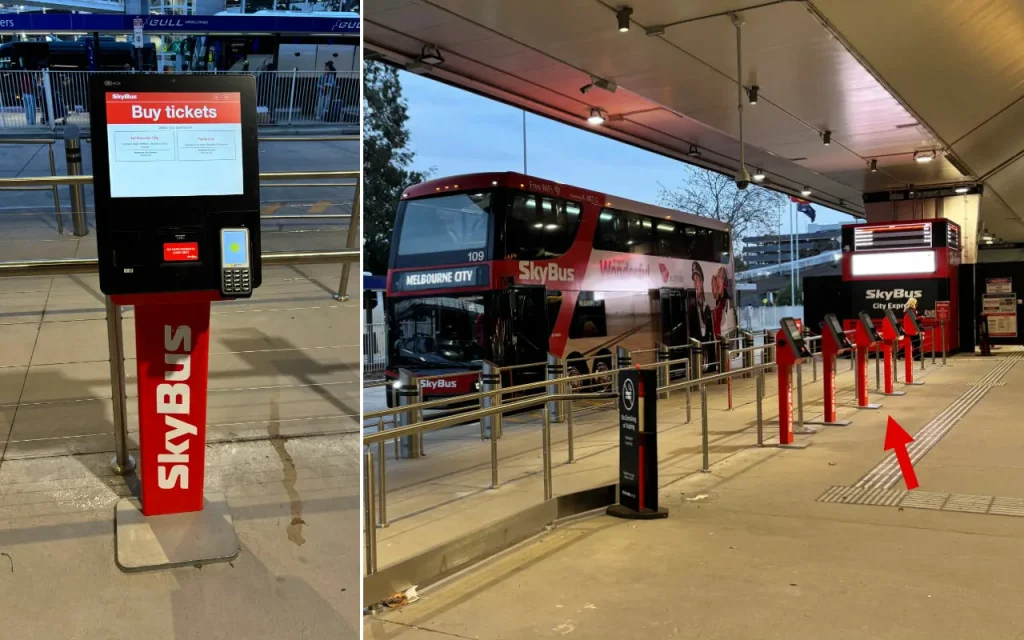 mesin beli tiket skybus airport melbourne australia