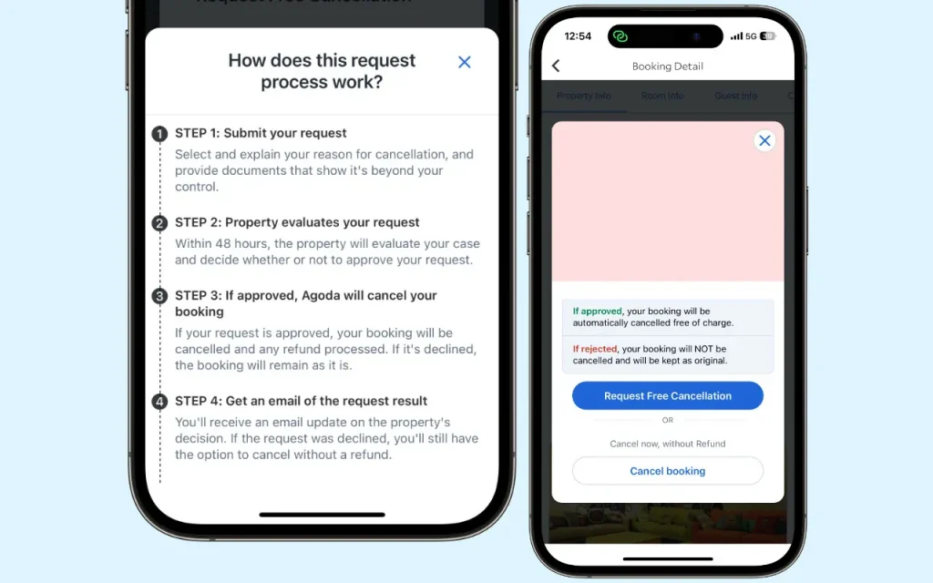 mohon cancel dan refund agoda