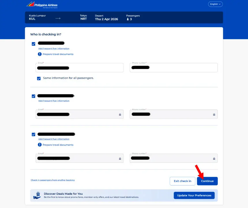 nama check in philippine airlines