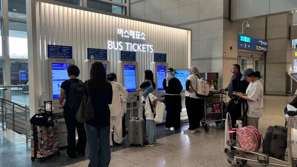 kaunter kiosk tiket bas incheon airport