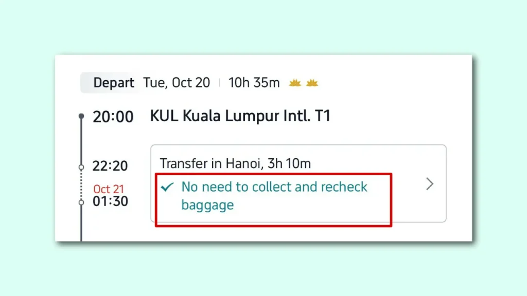 tak perlu recheck baggage masa transit di hanoi